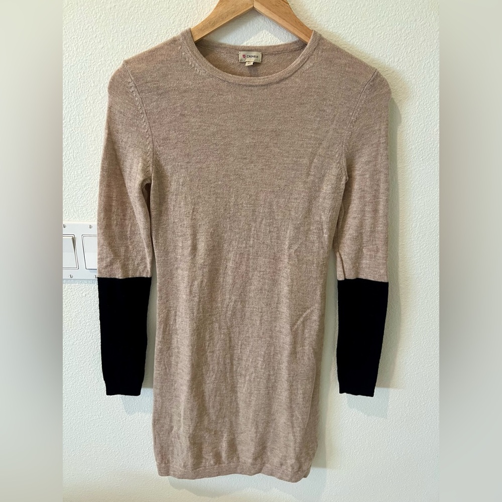 Cremieux Wool Cashmere blend sweater dress color block